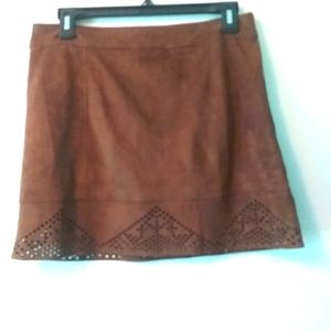 Nwt Faux Suede Mini Skirt